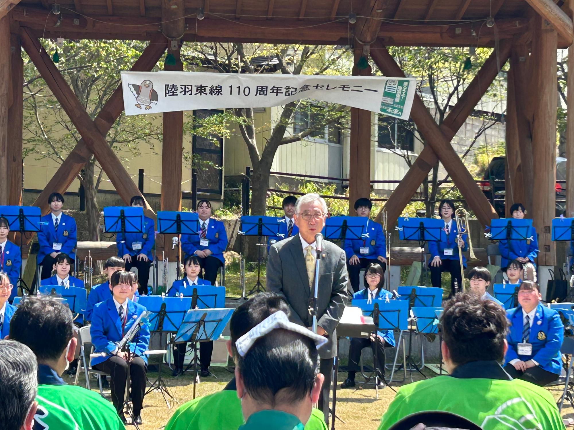 陸羽東線への思いを語る高橋さん