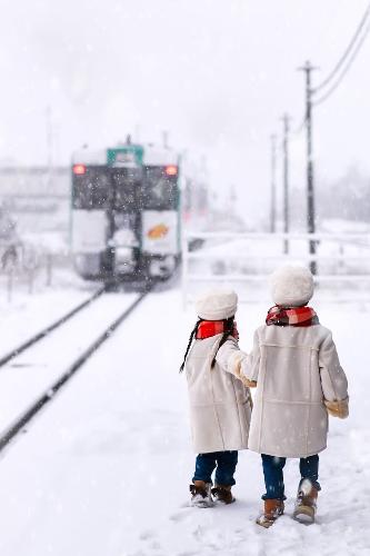 雪景色と列車