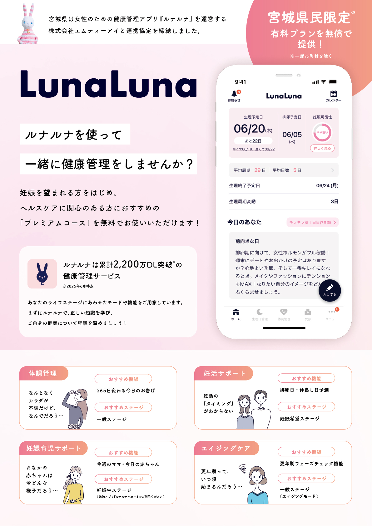 ルナルナチラシ（表紙）