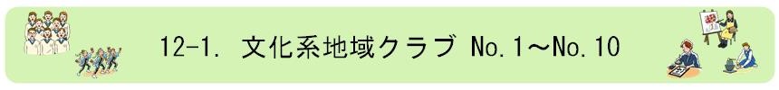文化系地域クラブNO.1からNO.10