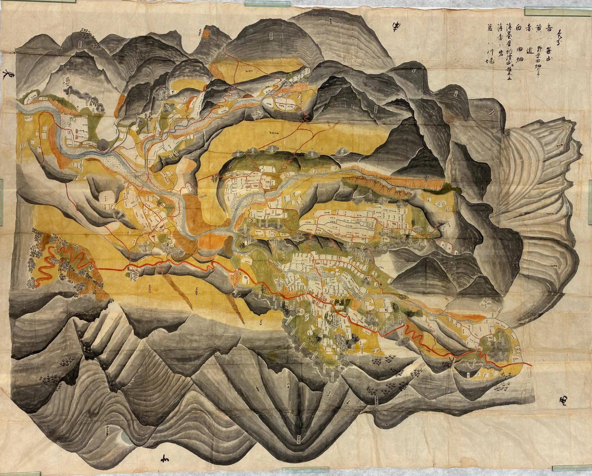 鳴子村中山絵図